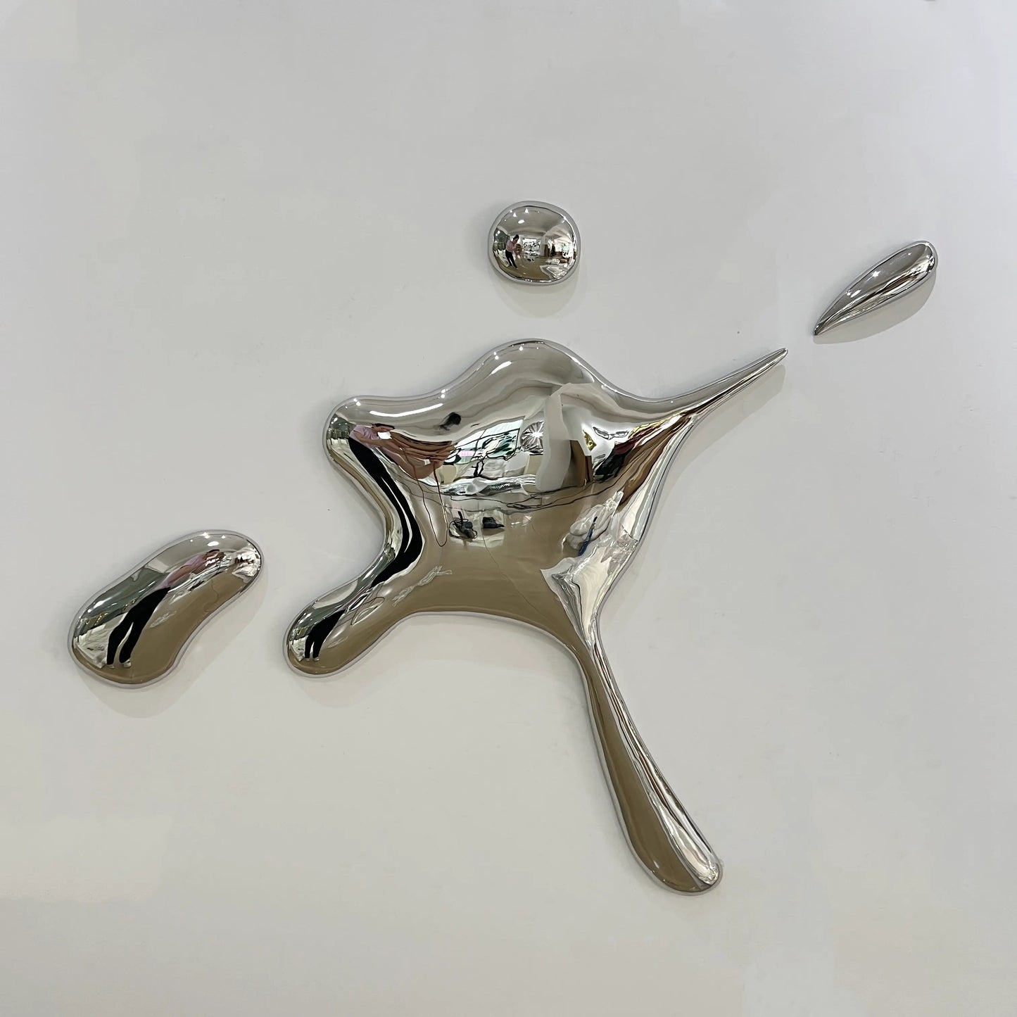 Luxury Modern Chrome Splat Mirror European Style for Villa