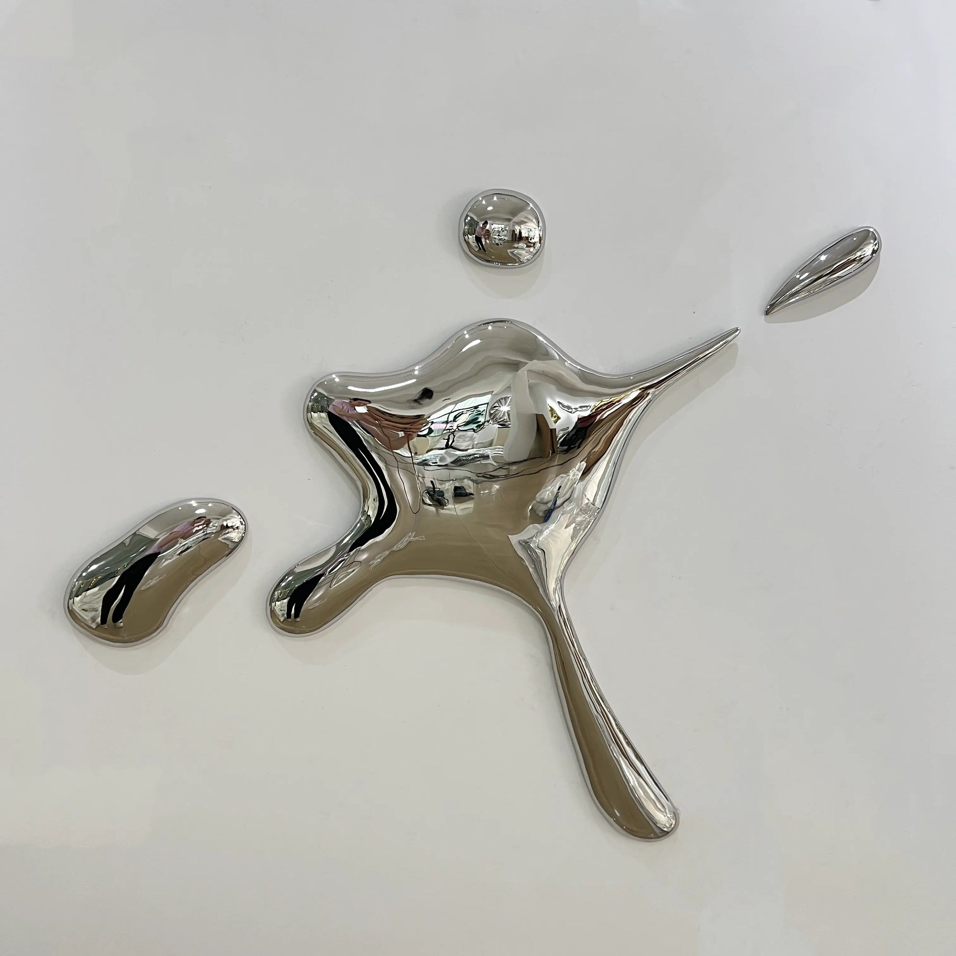 Luxury Modern Chrome Splat Mirror European Style for Villa