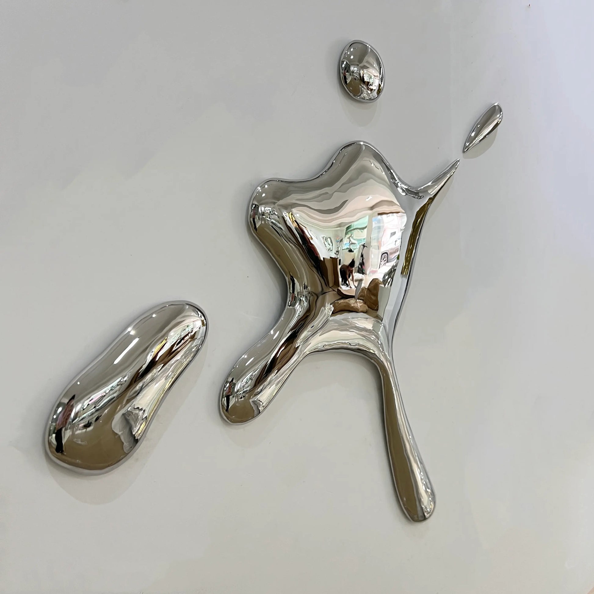 Luxury Modern Chrome Splat Mirror European Style for Villa
