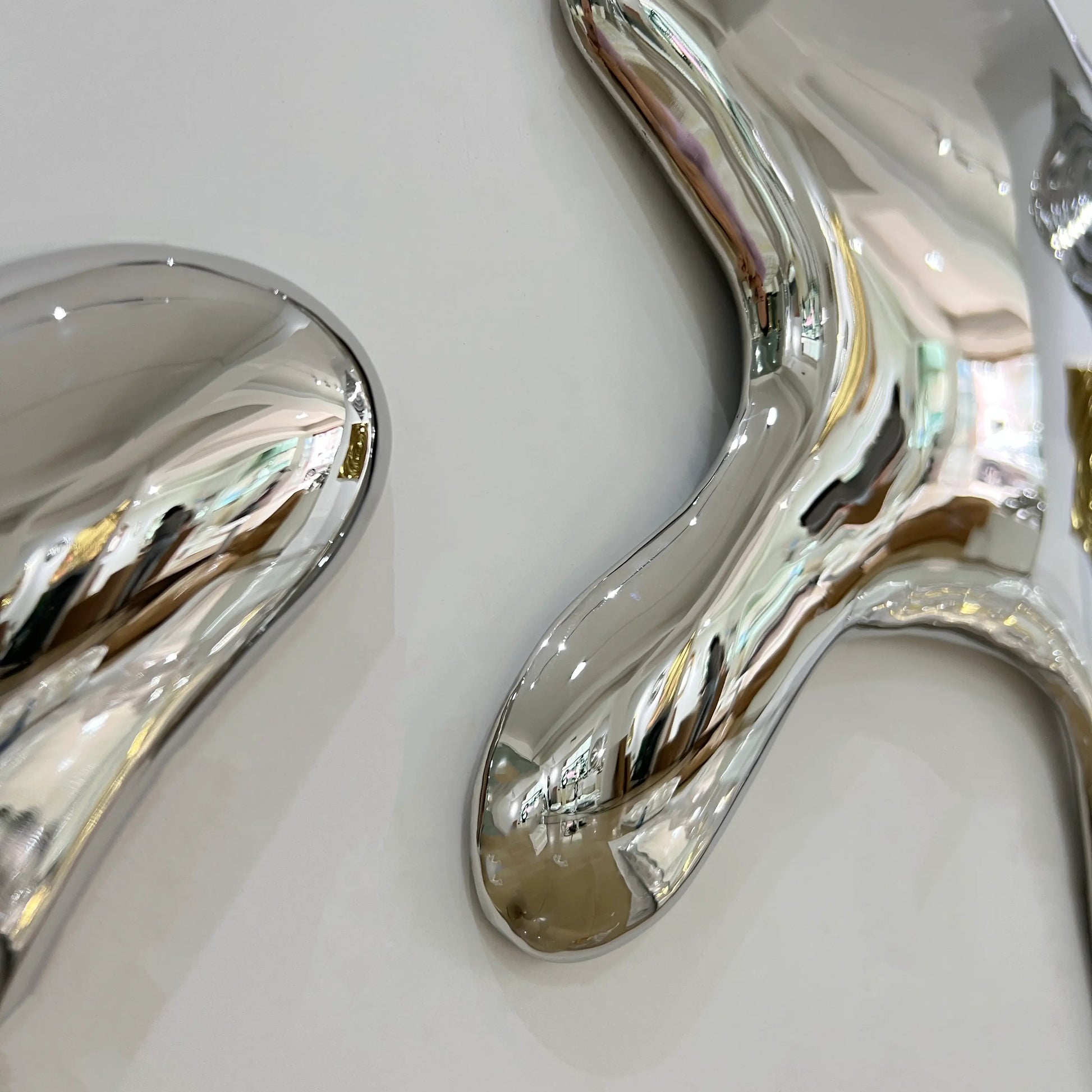 Luxury Modern Chrome Splat Mirror European Style for Villa
