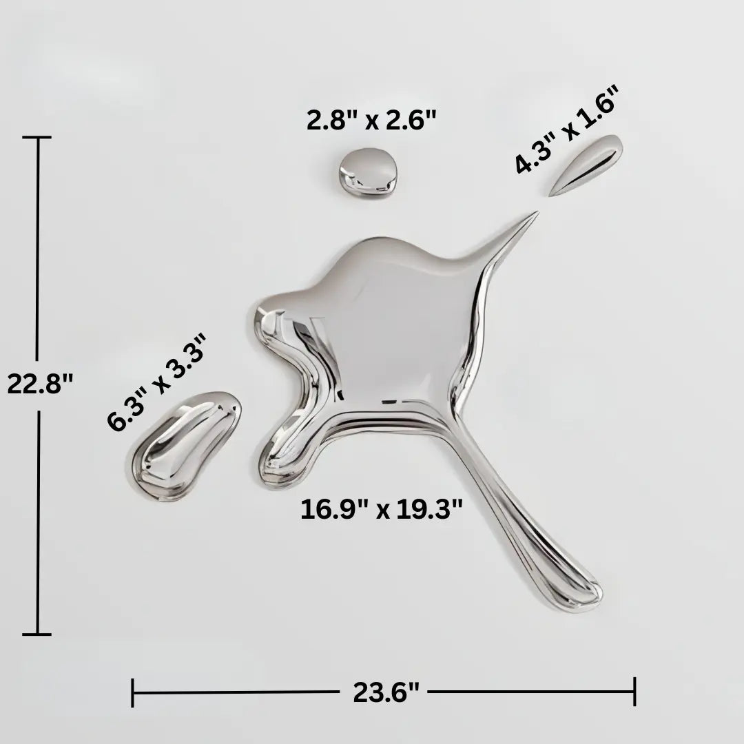 Luxury Modern Chrome Splat Mirror European Style for Villa