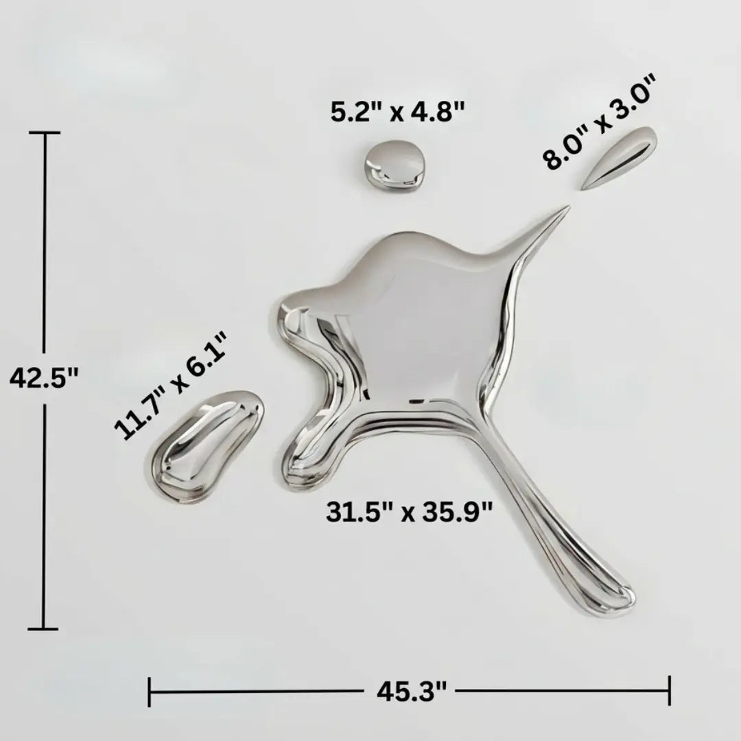 Luxury Modern Chrome Splat Mirror European Style for Villa