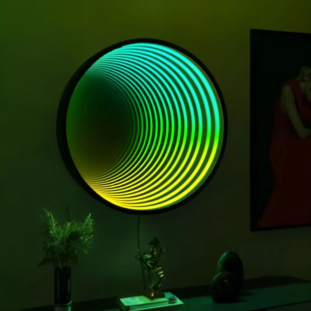 Luxury Modern Circle Infinity Mirror European Style for Villa