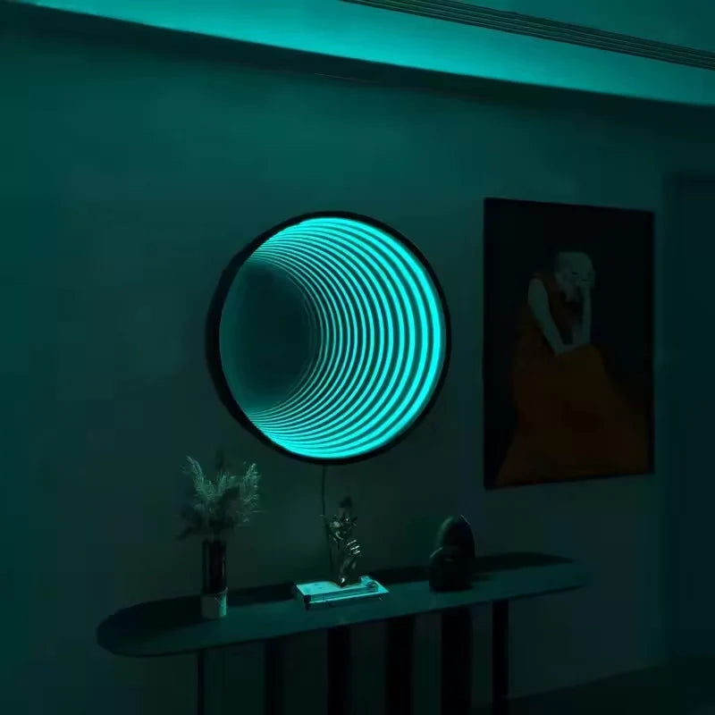 Luxury Modern Circle Infinity Mirror European Style for Villa