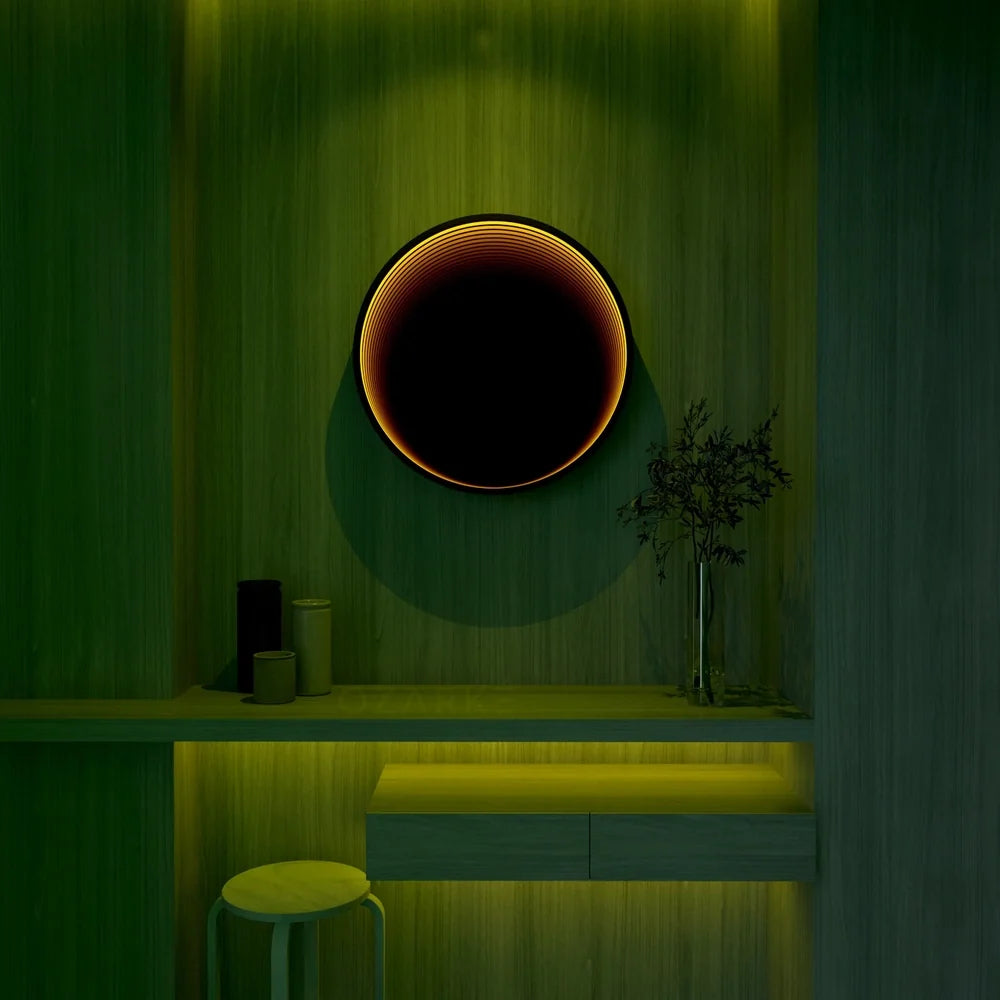 Luxury Modern Circle Infinity Mirror European Style for Villa