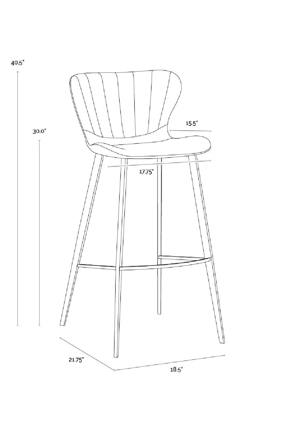Luxury Modern Clamshell Tufted Bar Stool European Style for Villa