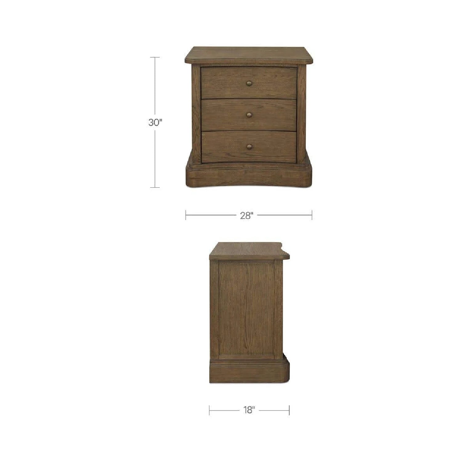 Luxury Modern Clarence 3-Drawer Nightstand European Style for Villa