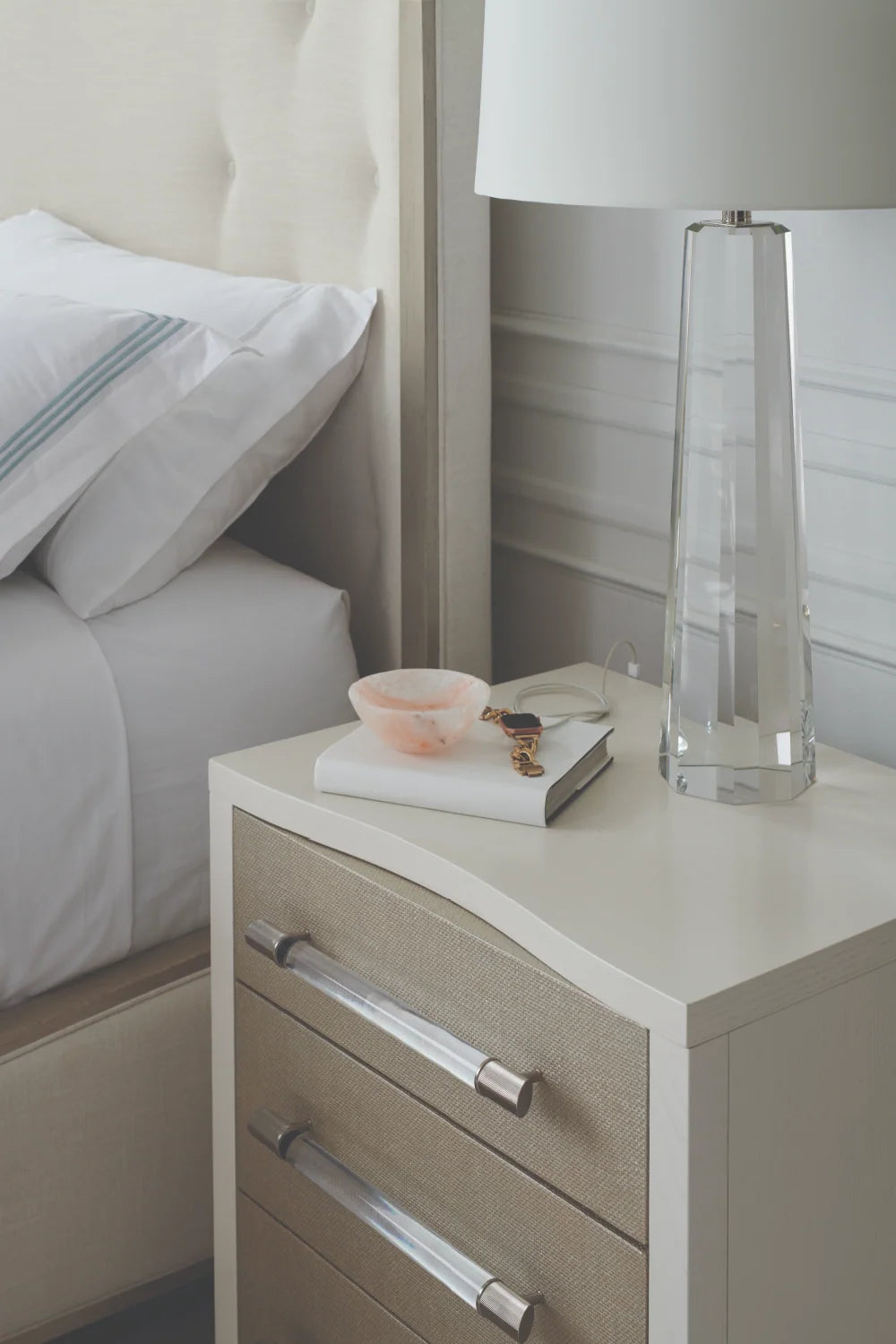 Luxury Modern Clarity Nightstand European Style for Villa