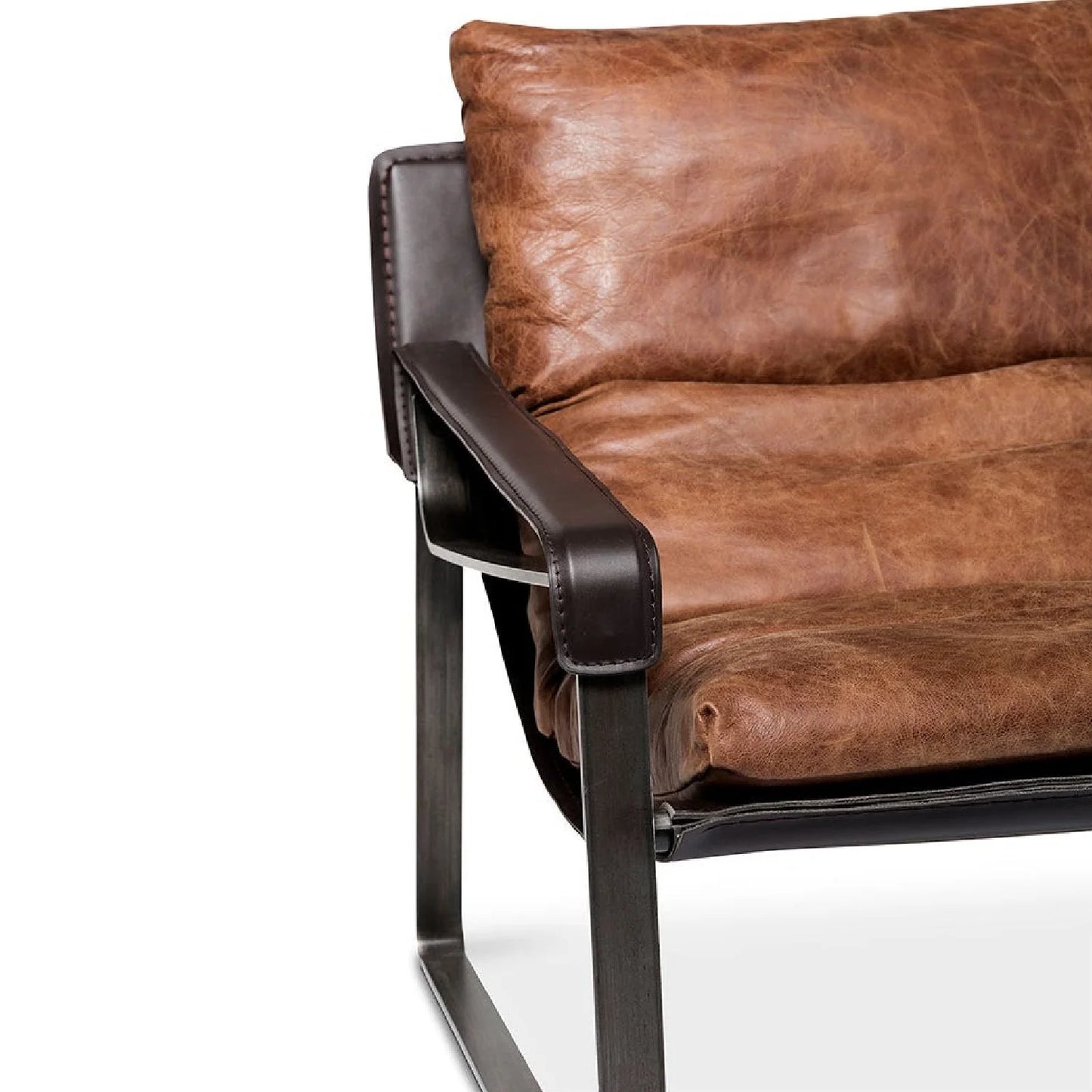 Luxury Modern Classic Leather Accent Chair Modern Italian Style for Villa