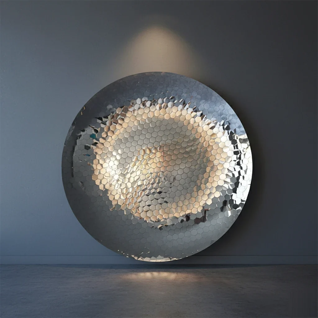 Luxury Modern Concave Hex Mirror European Style for Villa