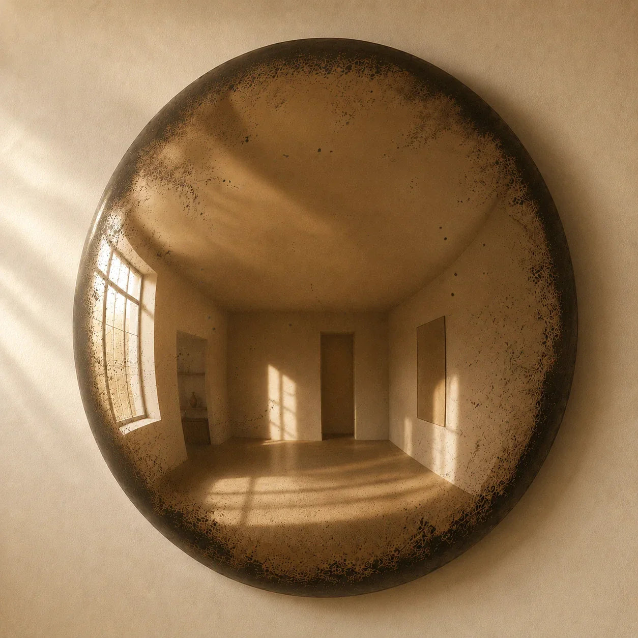 Luxury Modern Convex Glow Cognac Mirror European Style for Villa