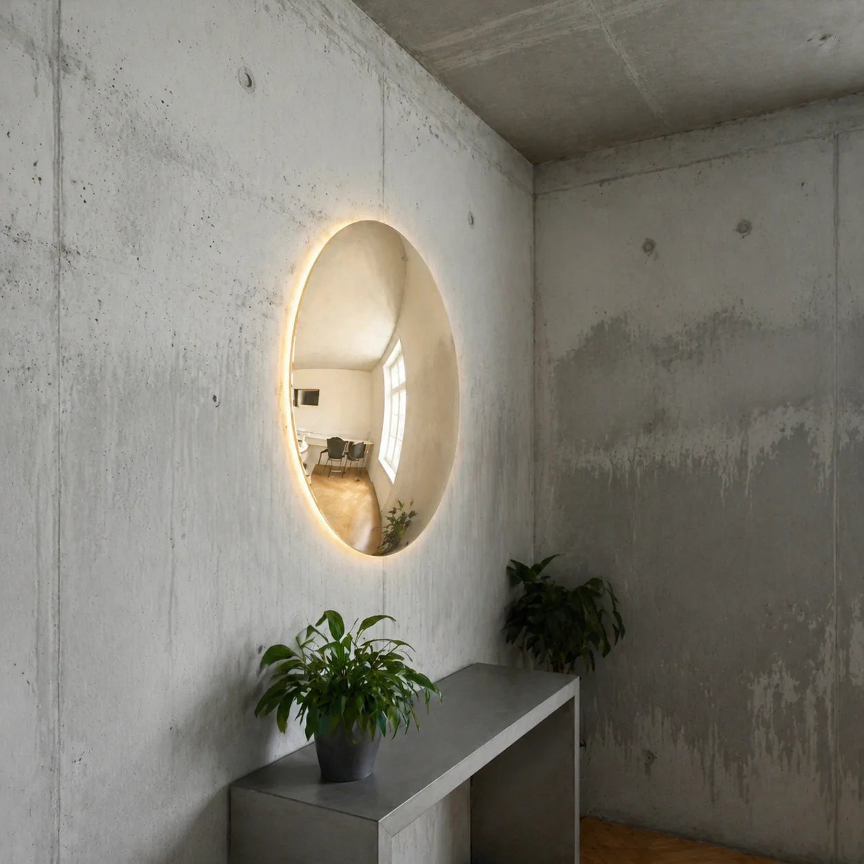 Luxury Modern Convex Glow Golden Halo Mirror European Style for Villa