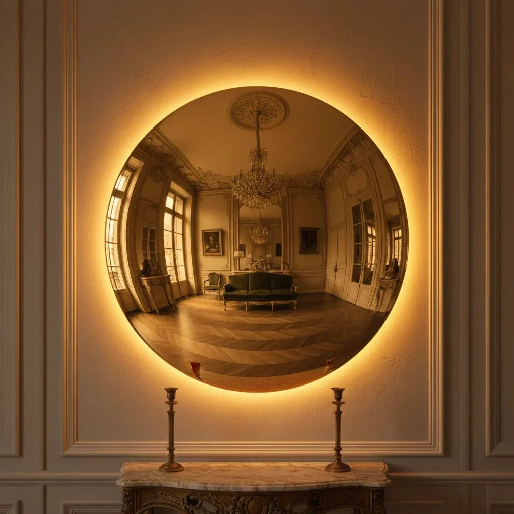 Luxury Modern Convex Glow Mirror European Style for Villa