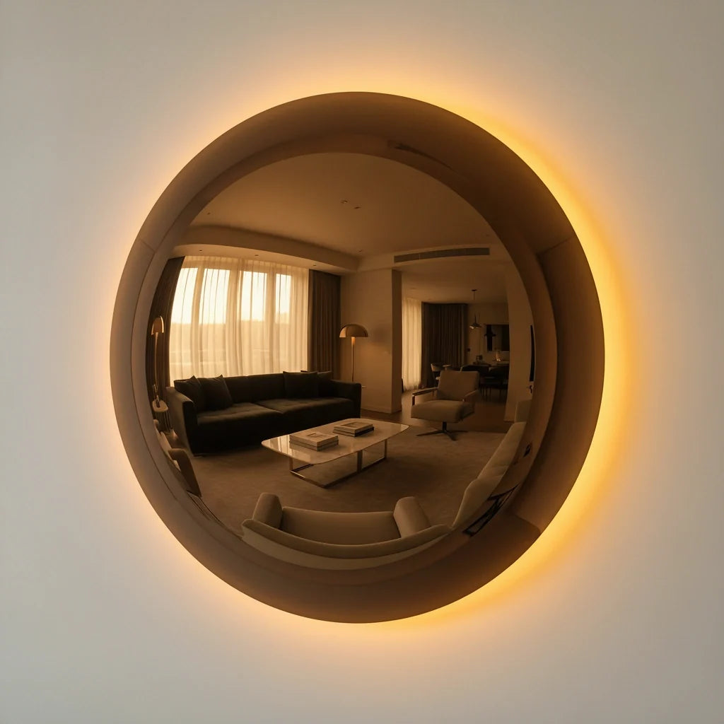 Luxury Modern Convex Glow Mirror European Style for Villa