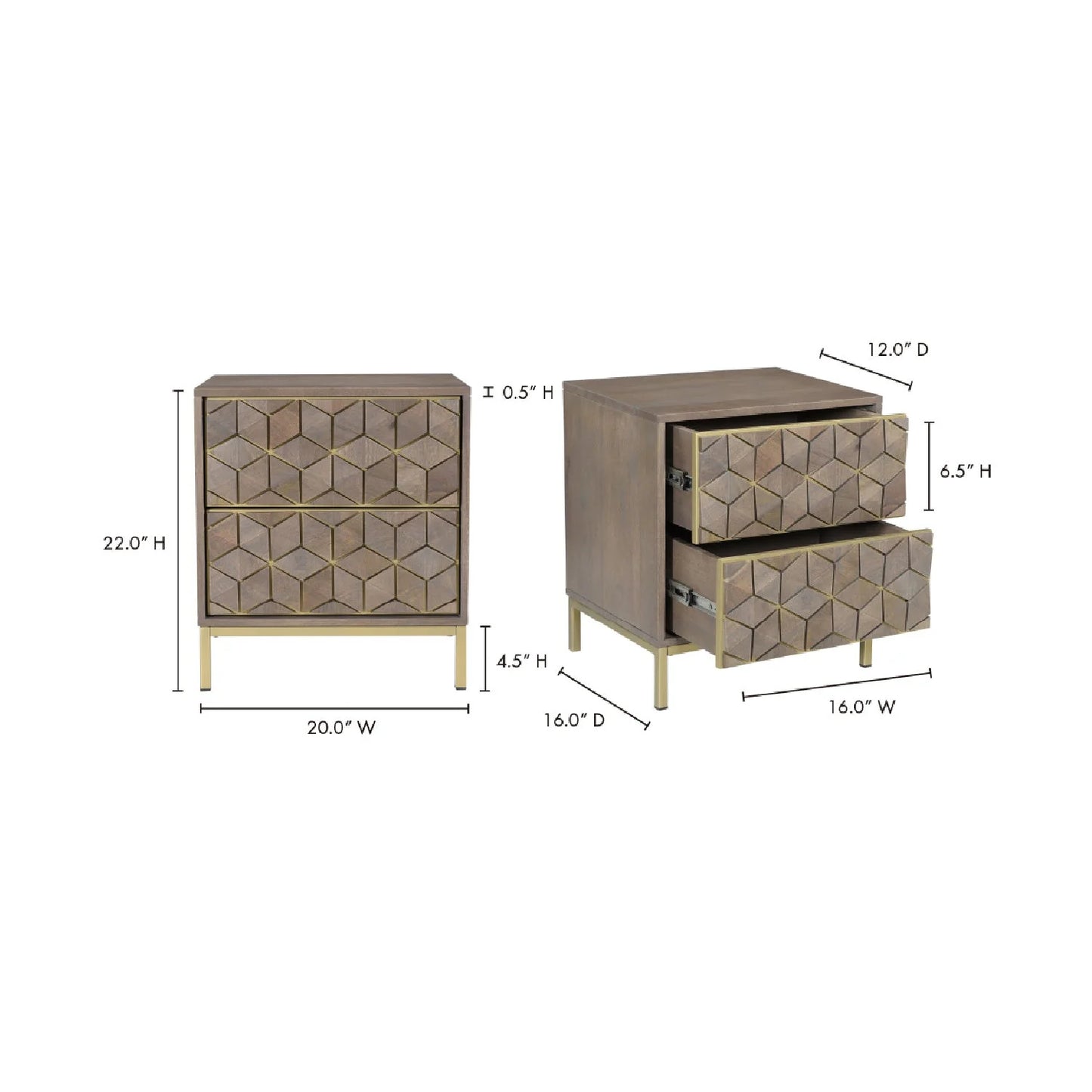 Luxury Modern Corolla Nightstand European Style for Villa