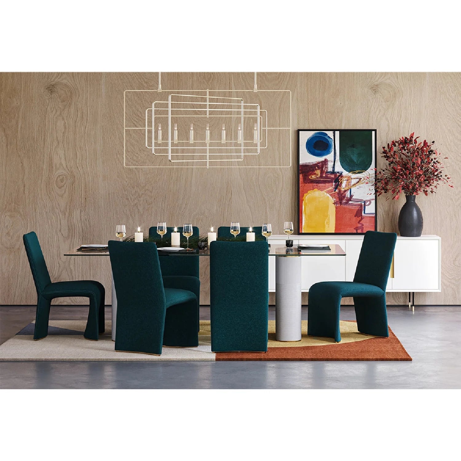 Luxury Modern Cream 4-Door Sideboard European Style for Villa