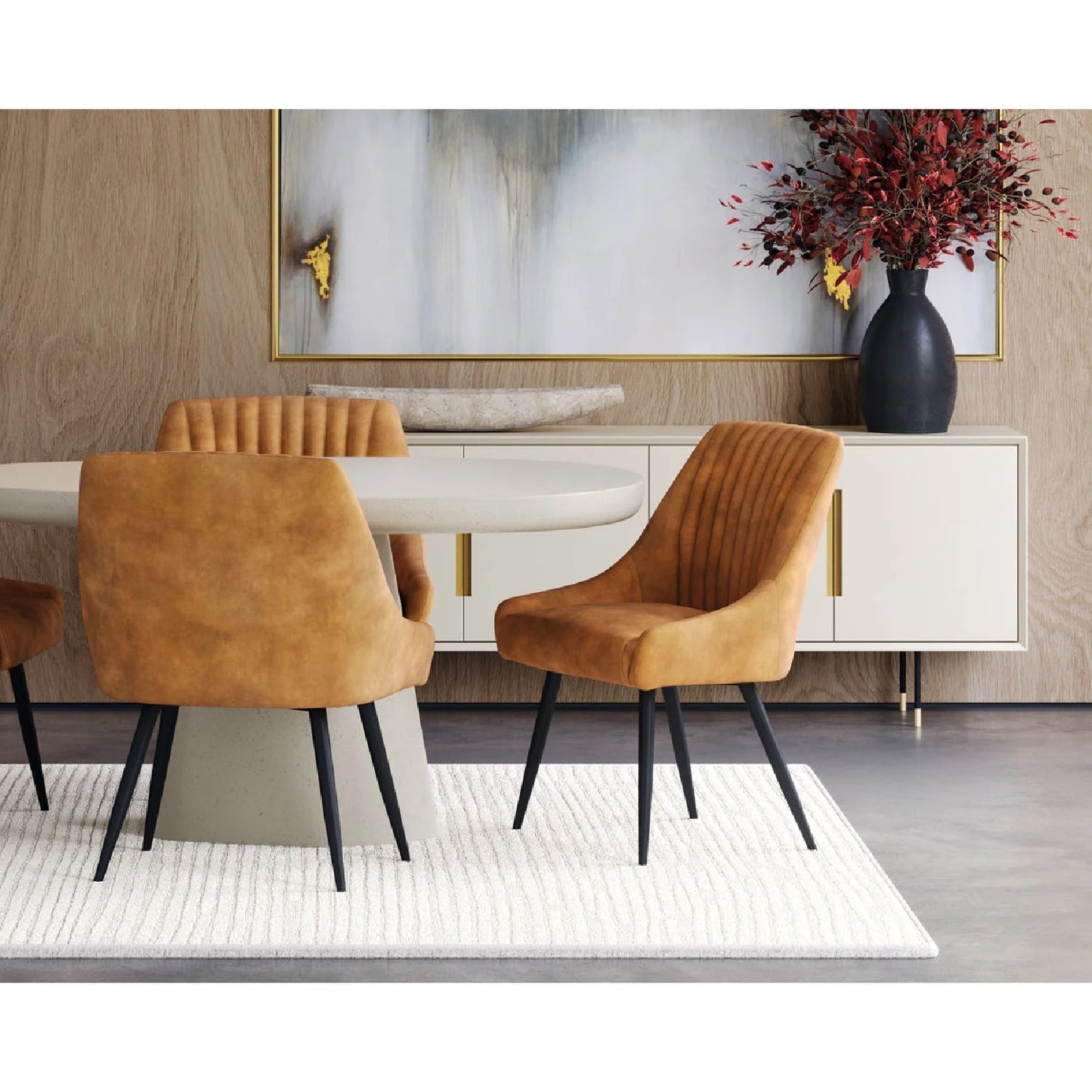 Luxury Modern Cream 4-Door Sideboard European Style for Villa