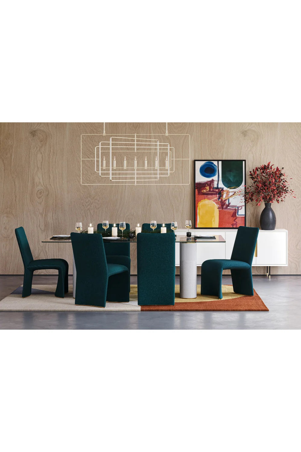 Luxury Modern Cream 4-Door Sideboard European Style for Villa