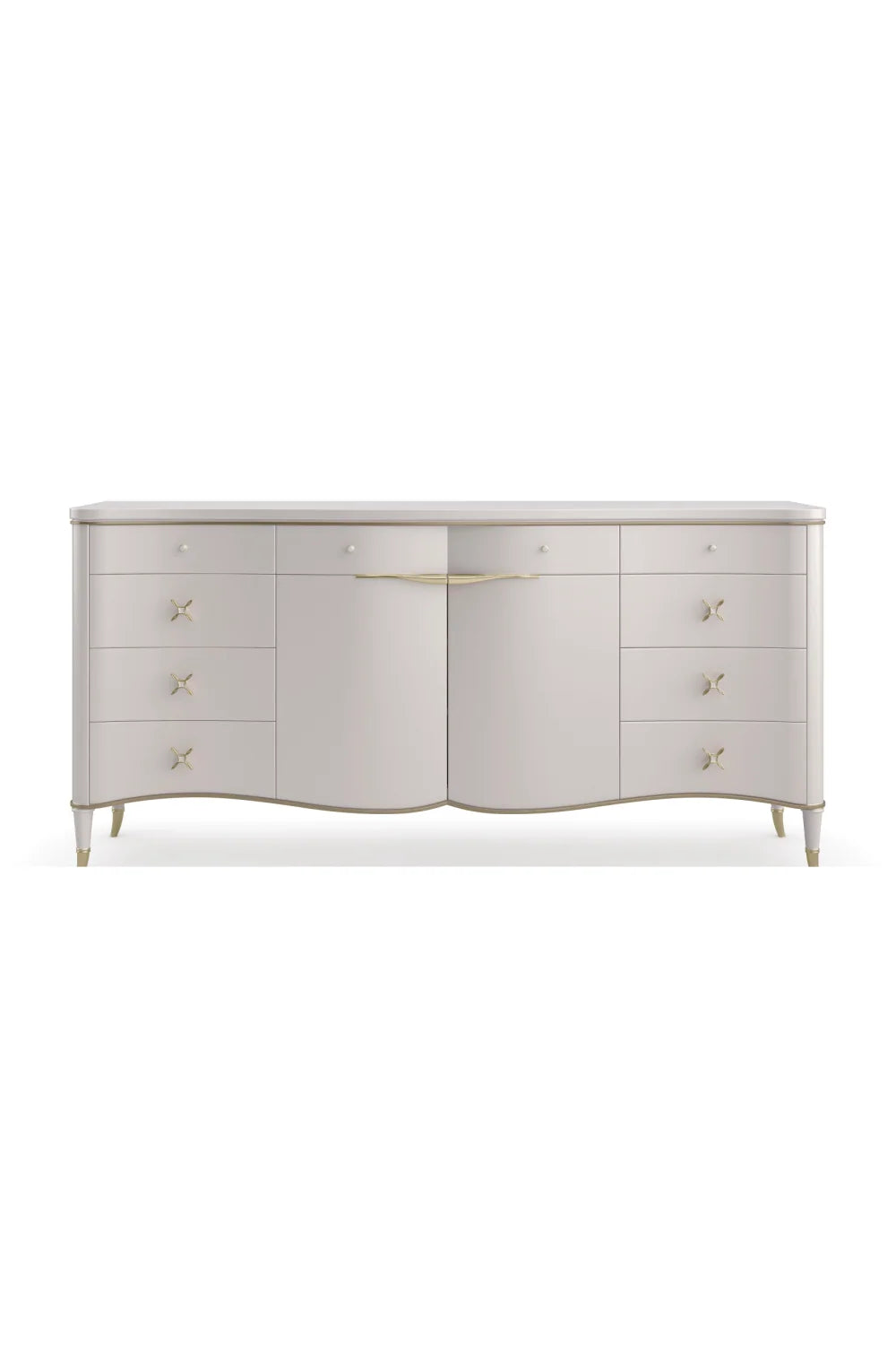 Luxury Modern Cream Curved Dresser European Style for Villa