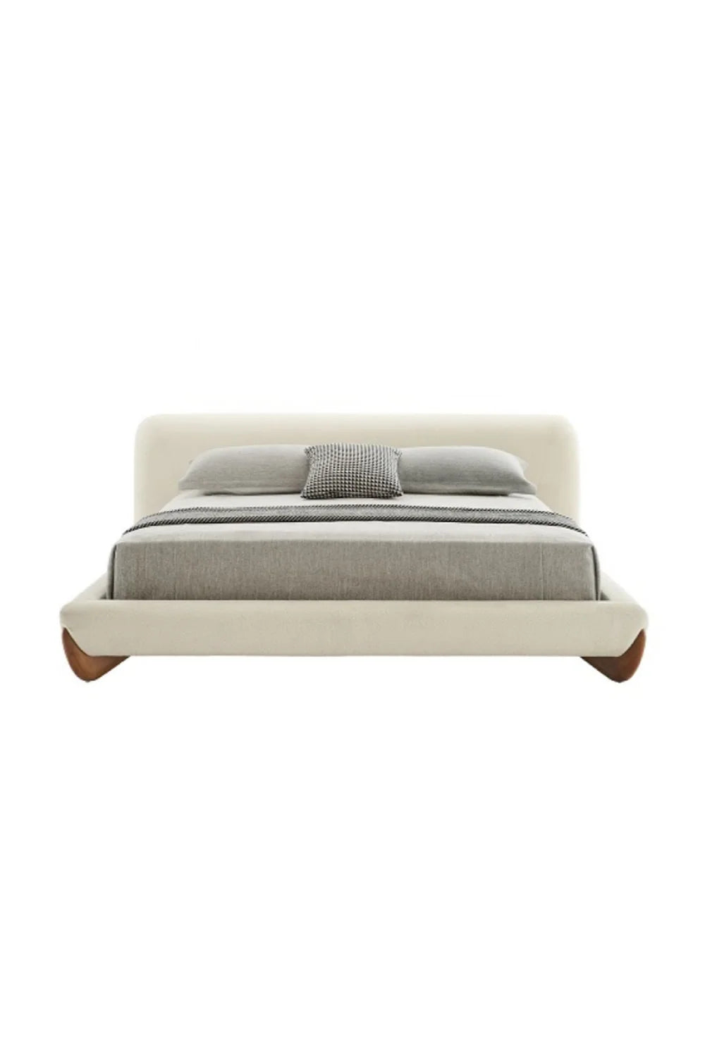 Luxury Modern Cream Fabric Bed European Style for Villa