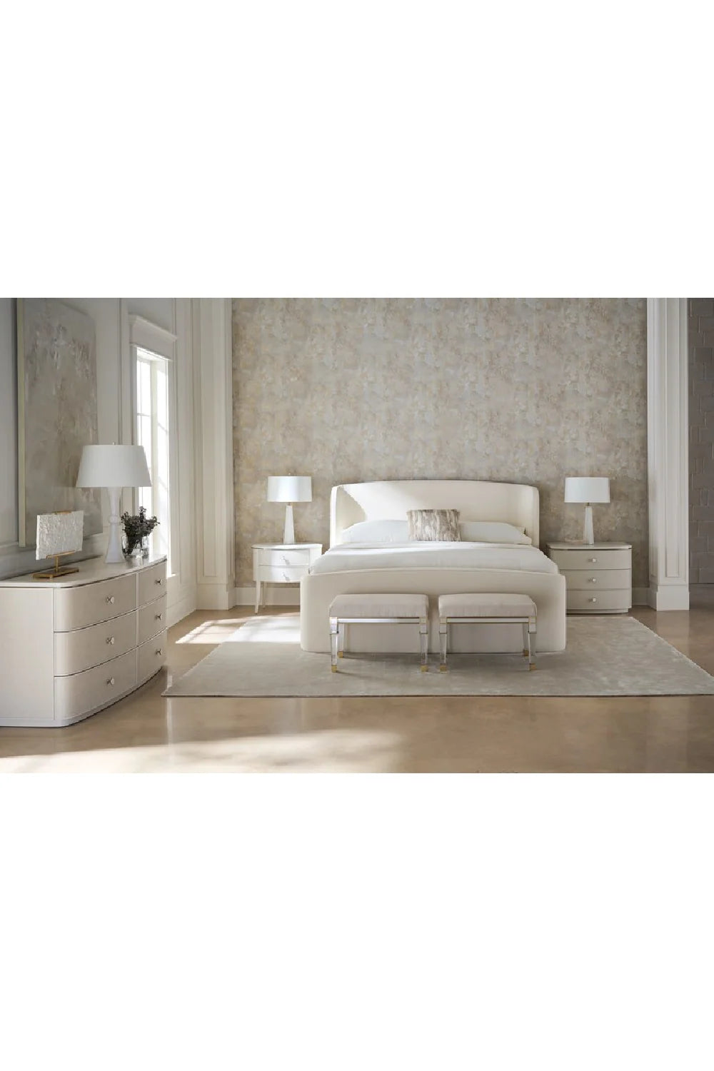 Luxury Modern Cream Linen Dresser European Style for Villa
