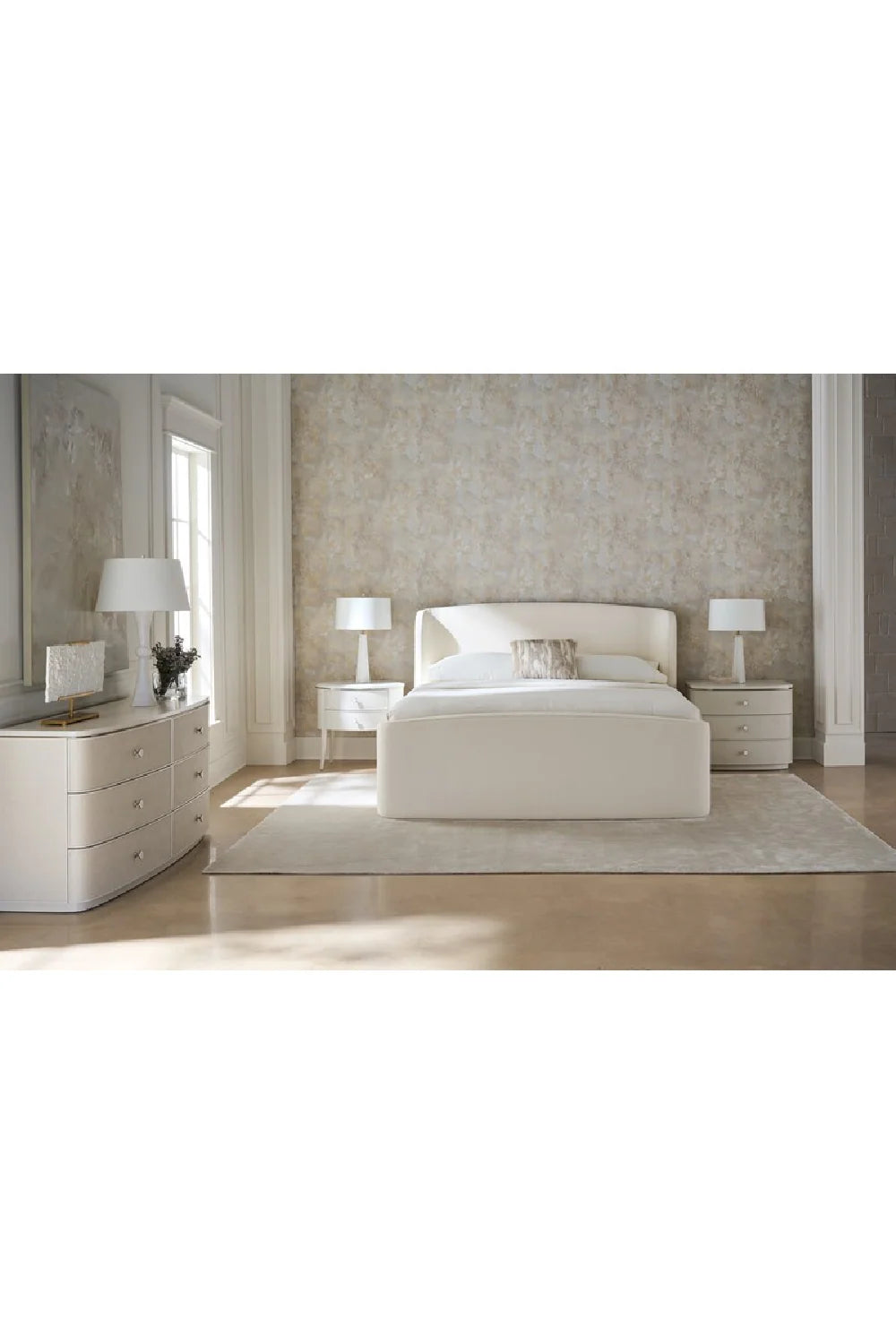 Luxury Modern Cream Linen Dresser European Style for Villa