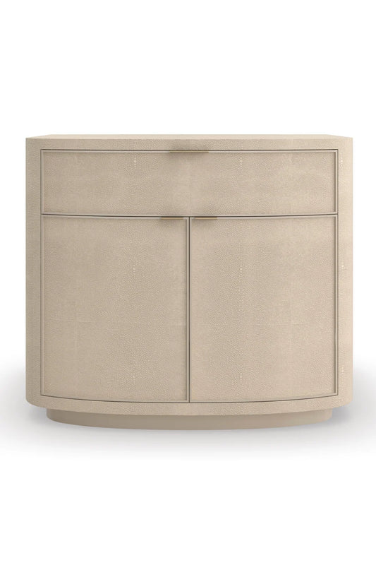 Luxury Modern Cream Shagreen Nightstand European Style for Villa