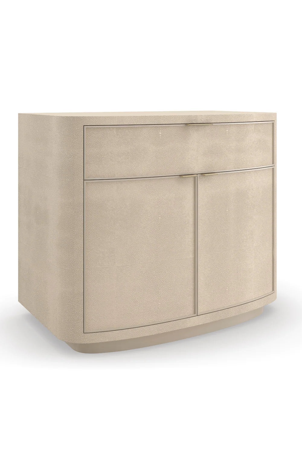 Luxury Modern Cream Shagreen Nightstand European Style for Villa