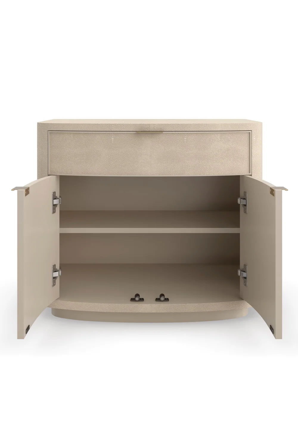 Luxury Modern Cream Shagreen Nightstand European Style for Villa