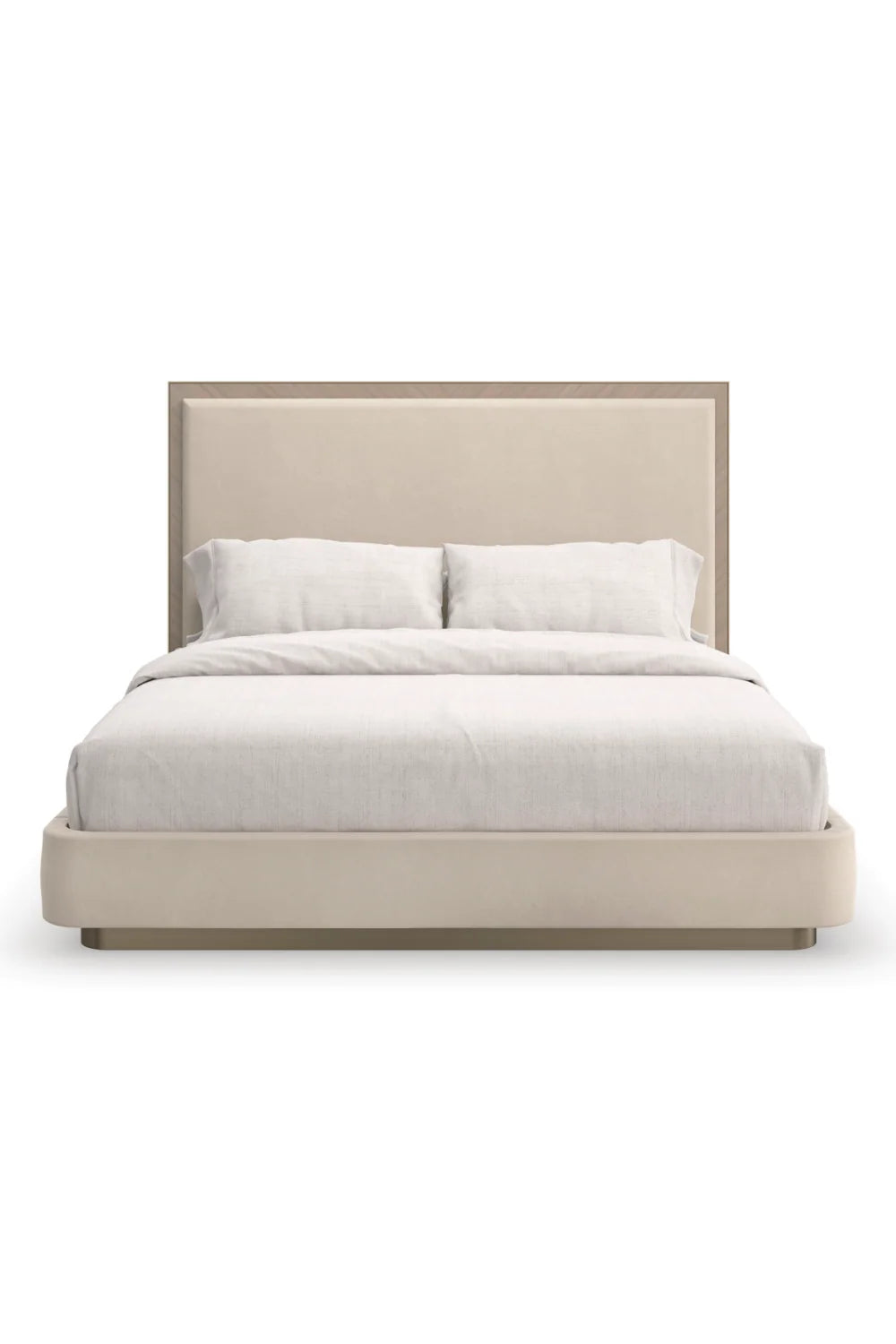 Luxury Modern Cream Upholstered Bed European Style for Villa