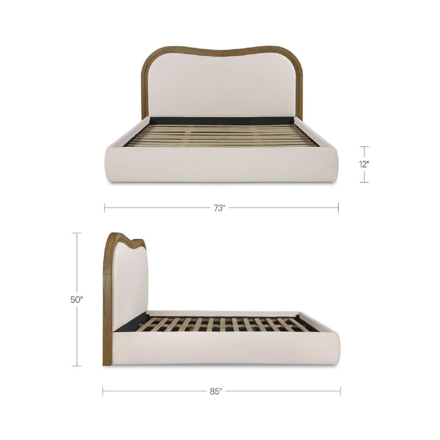 Luxury Modern Cream Upholstered Bed European Style for Villa