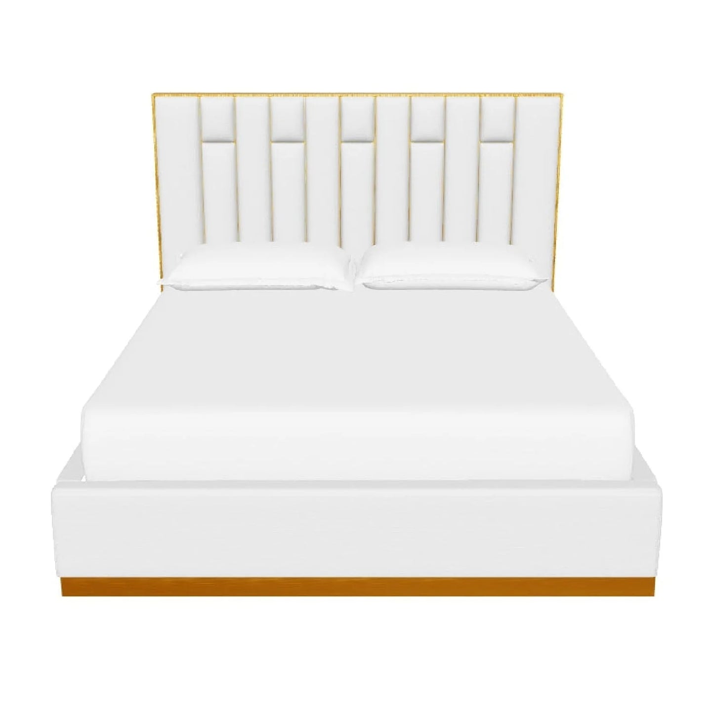 Luxury Modern Cream Upholstered Bed European Style for Villa