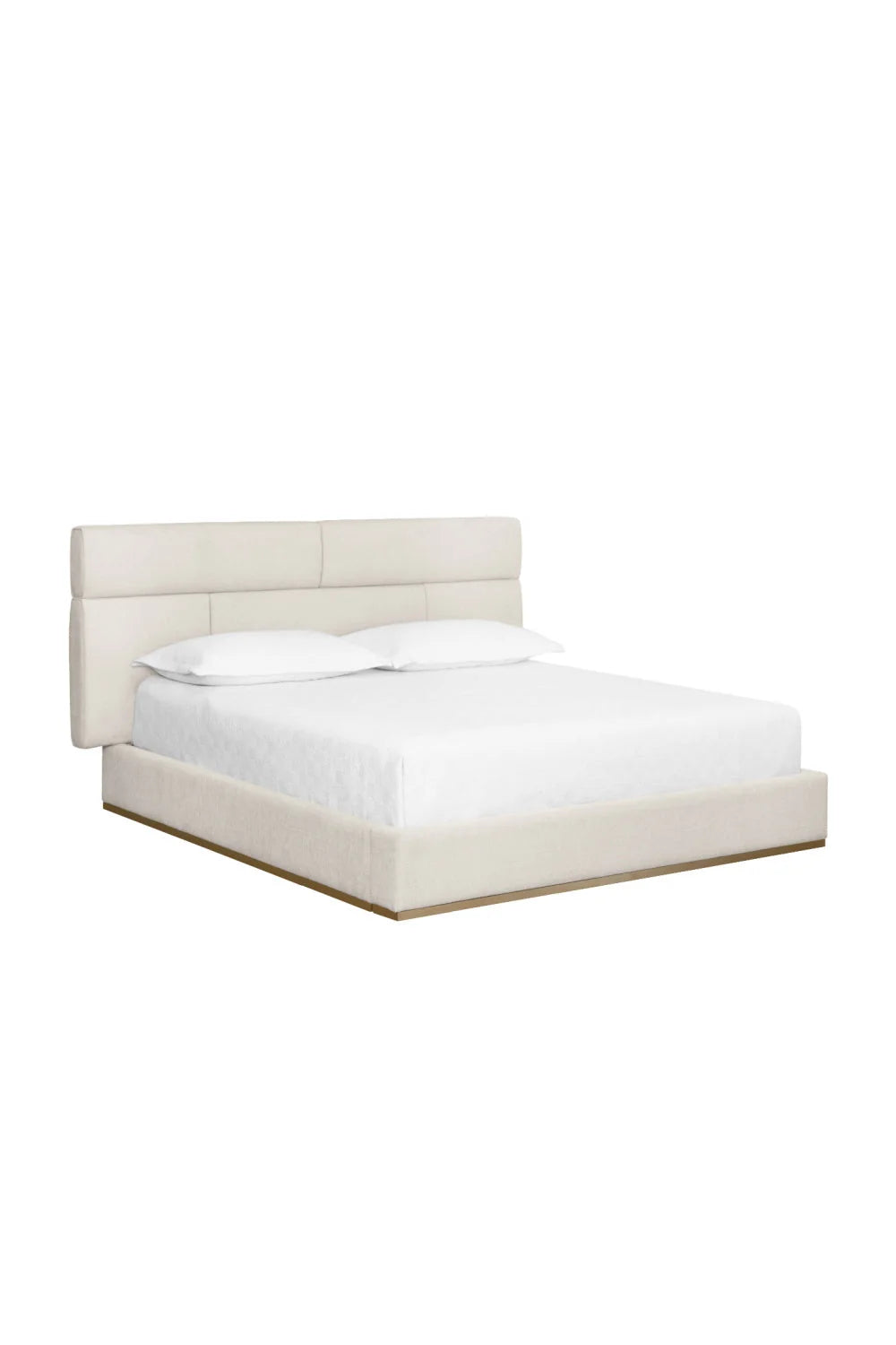 Luxury Modern Cream Upholstered Bed European Style for Villa