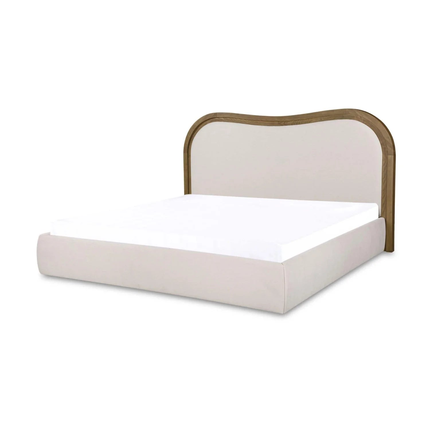 Luxury Modern Cream Upholstered Bed European Style for Villa