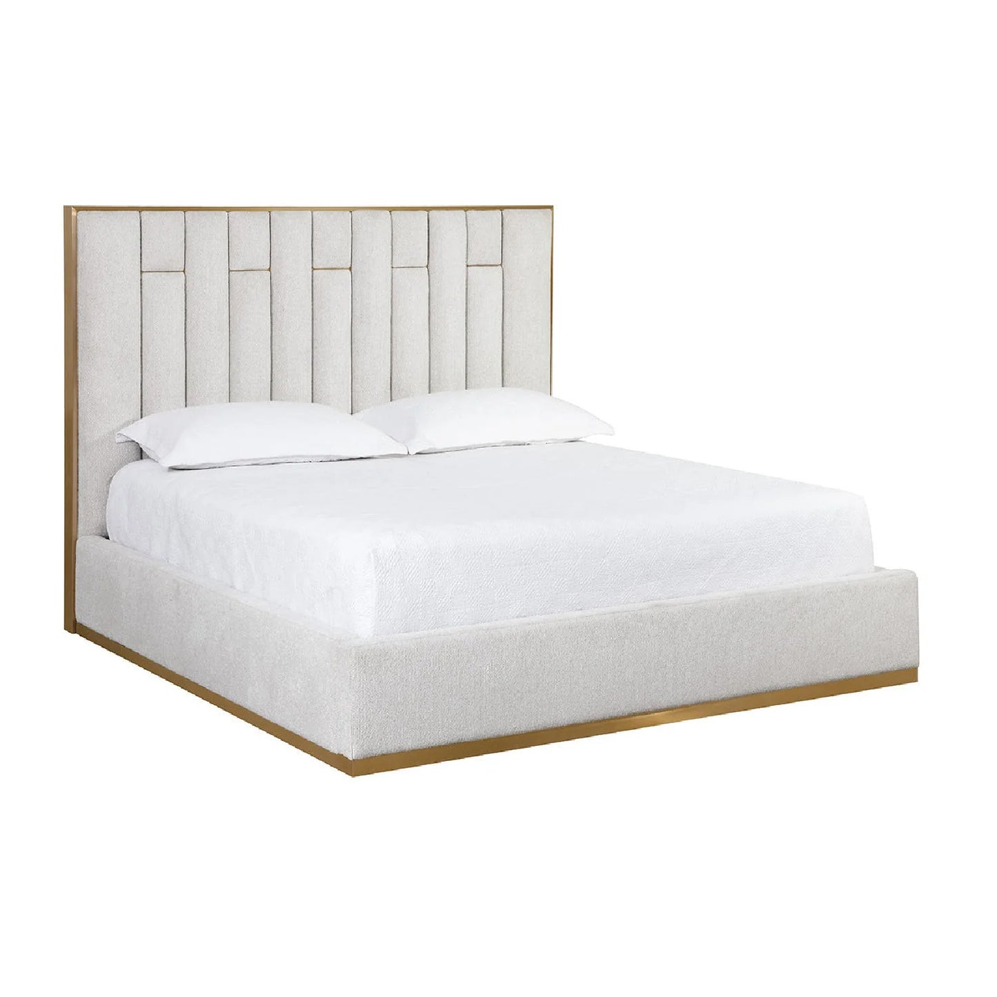 Luxury Modern Cream Upholstered Bed European Style for Villa