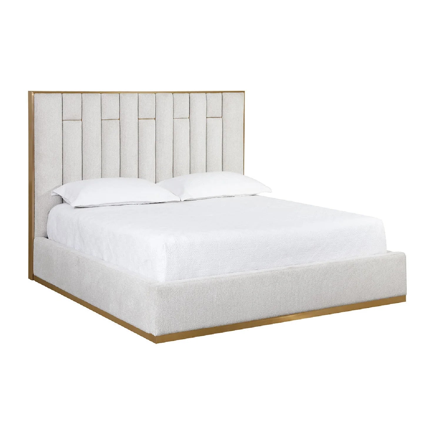 Luxury Modern Cream Upholstered Bed European Style for Villa