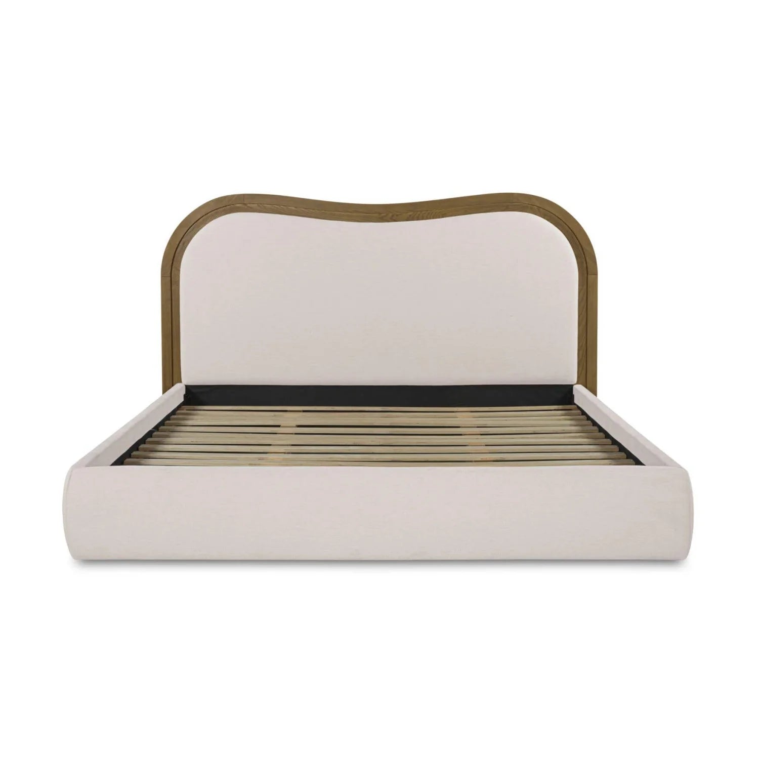 Luxury Modern Cream Upholstered Bed European Style for Villa