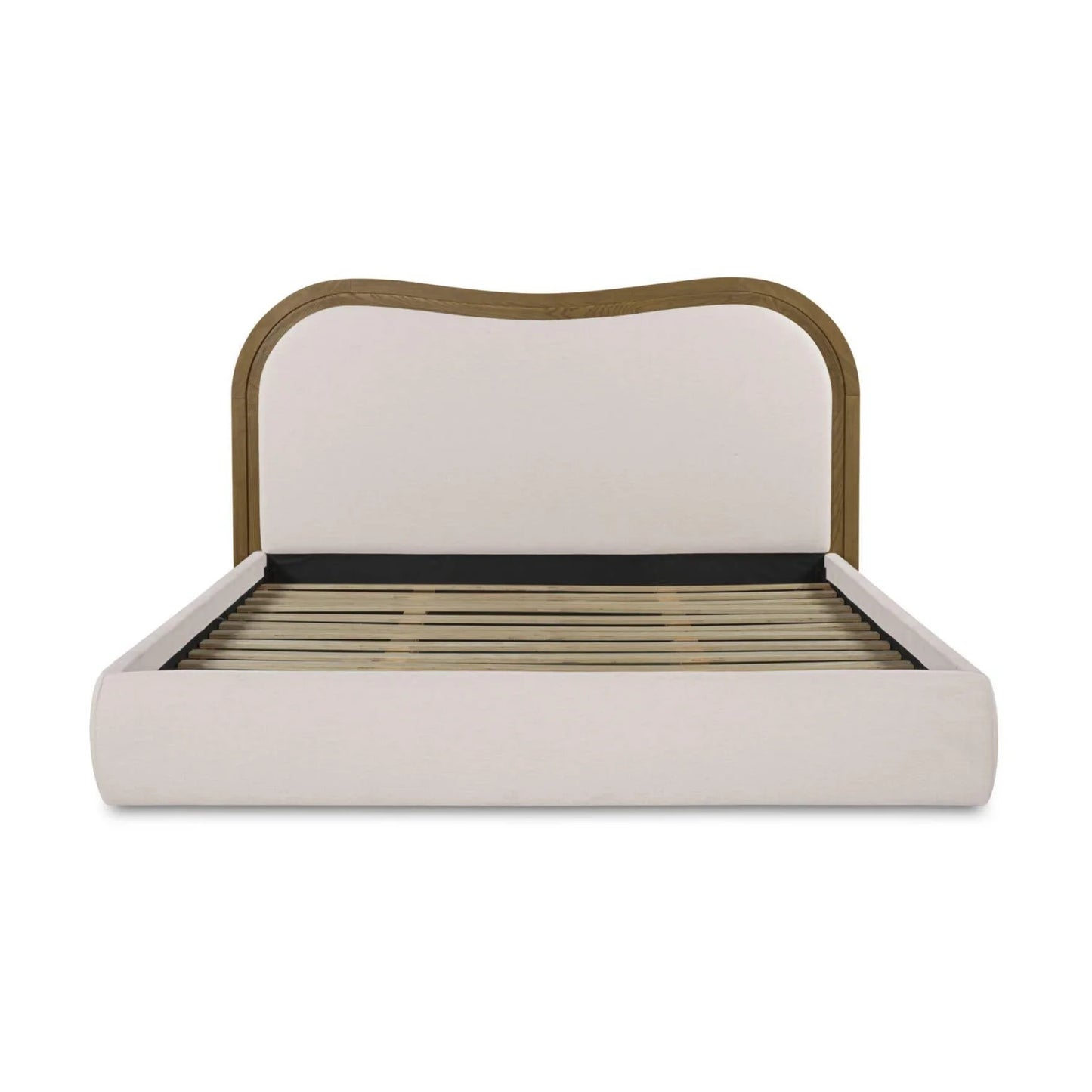Luxury Modern Cream Upholstered Bed European Style for Villa