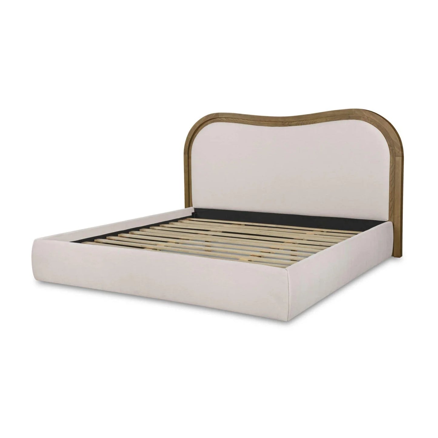 Luxury Modern Cream Upholstered Bed European Style for Villa