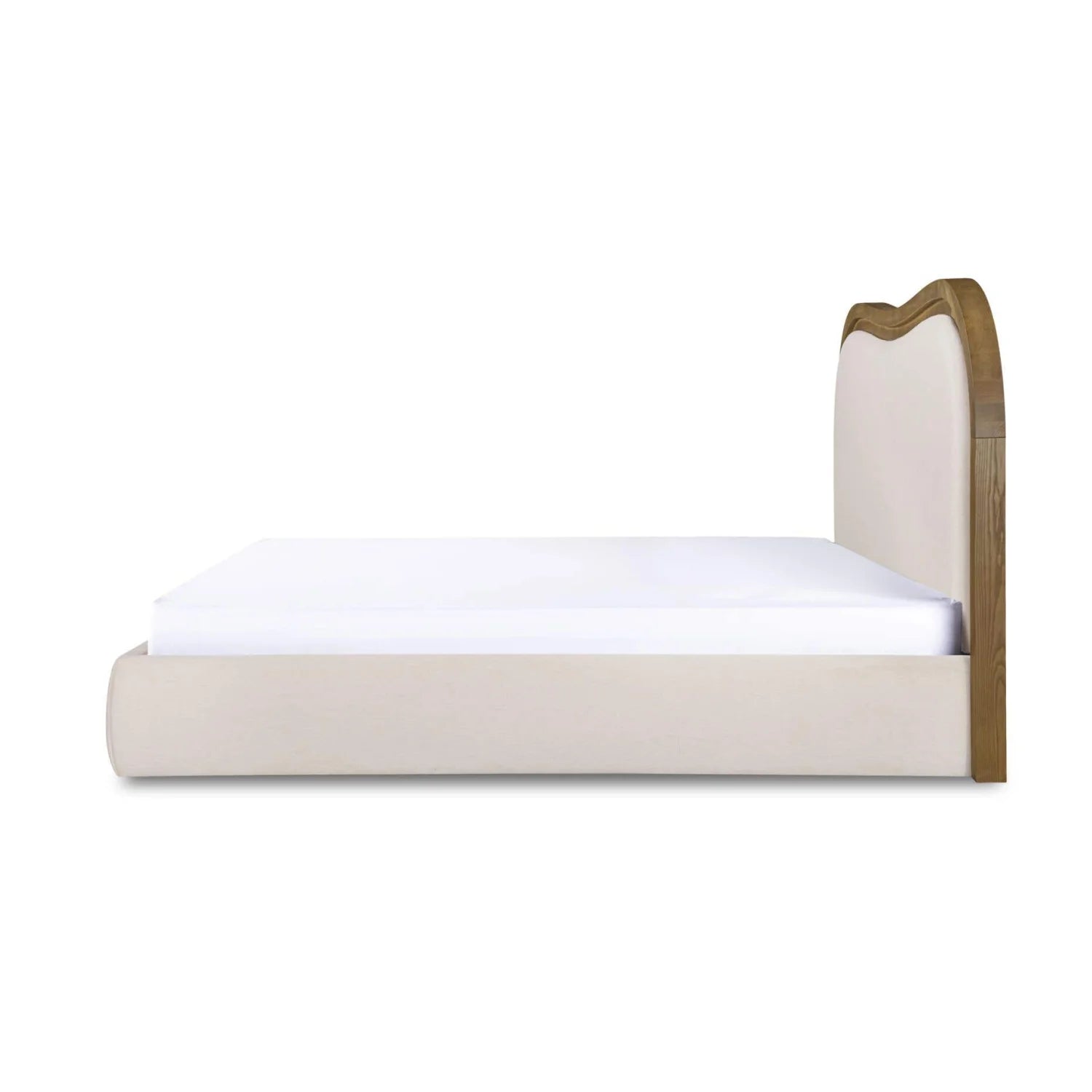 Luxury Modern Cream Upholstered Bed European Style for Villa