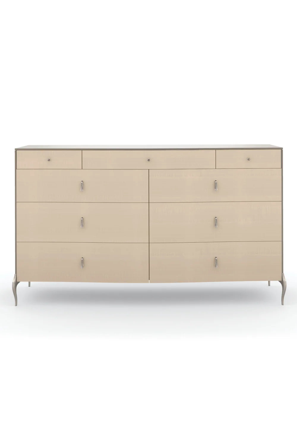 Luxury Modern Cream Wood 9-Drawer Dresser European Style for Villa