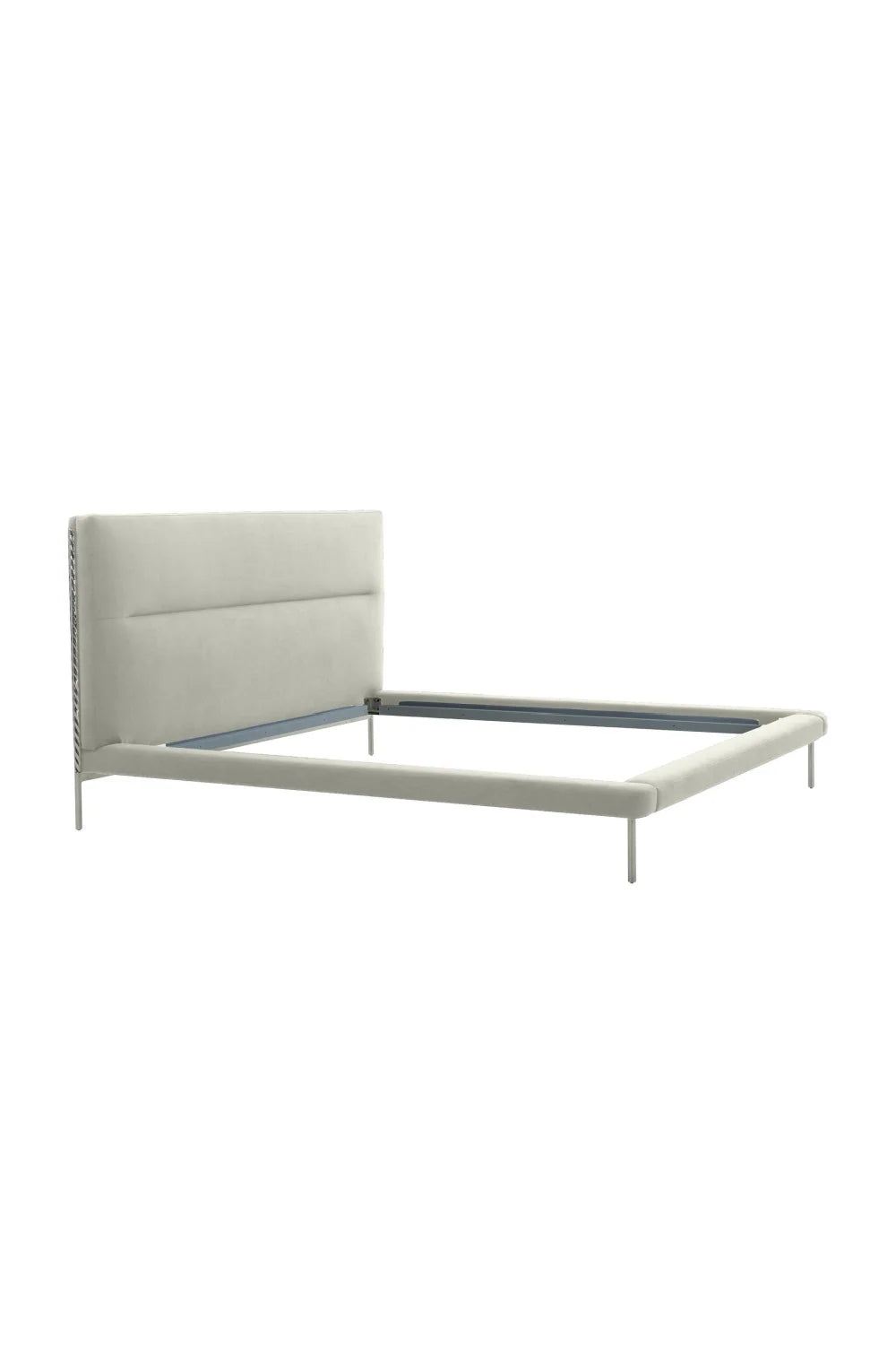 Luxury Modern Cream Woven Fabric Bed European Style for Villa