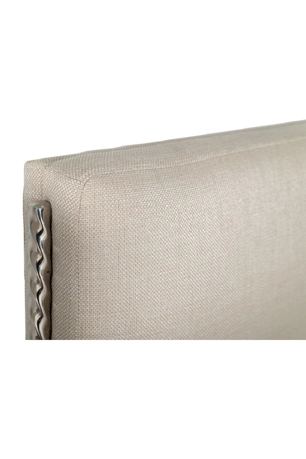 Luxury Modern Cream Woven Fabric Bed European Style for Villa