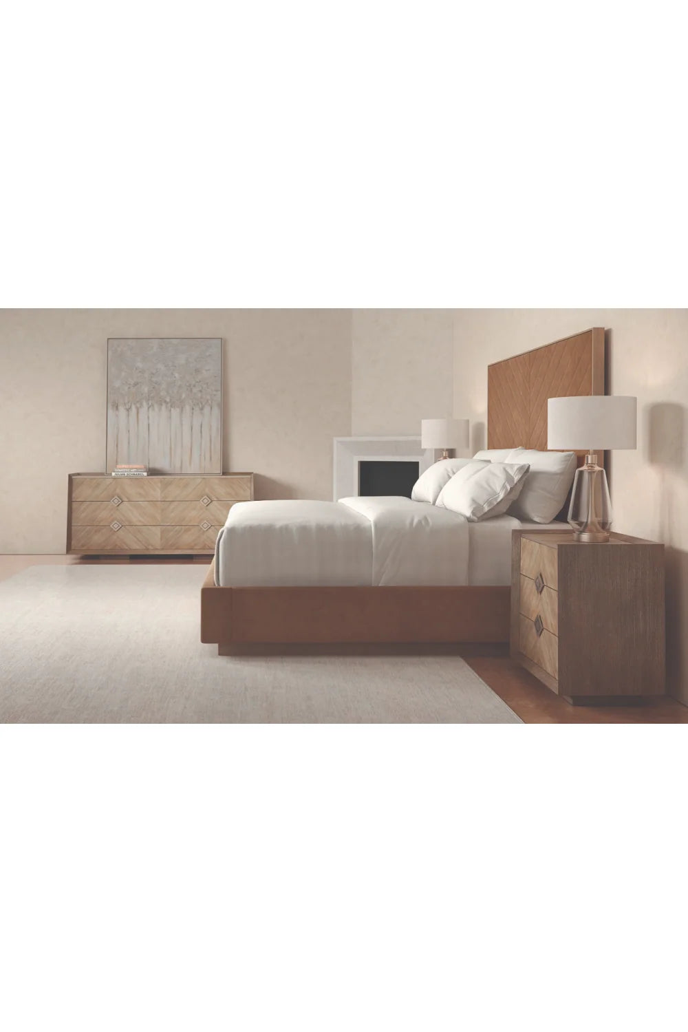 Luxury Modern Crossed Purposes Chevron Nightstand European Style for Villa