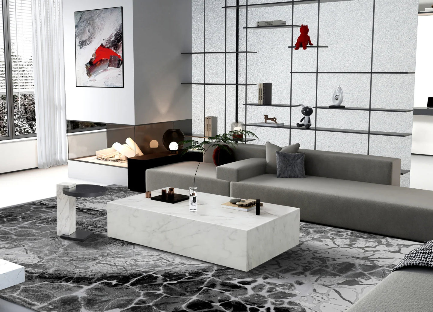 Luxury Modern Cube Coffee Table European Style for Villa