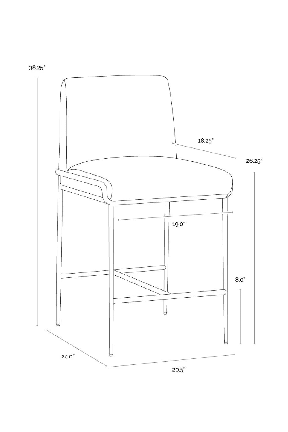Luxury Modern Curved Counter Stool European Style for Villa