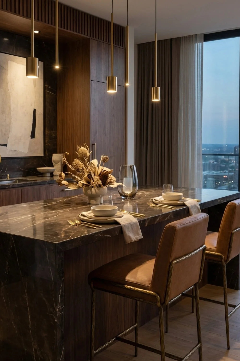 Luxury Modern Curved Counter Stool European Style for Villa