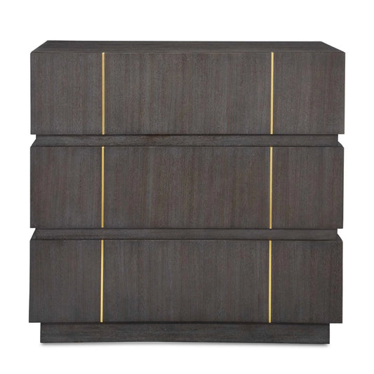Luxury Modern Dark Acacia 3-Drawer Chest European Style for Villa