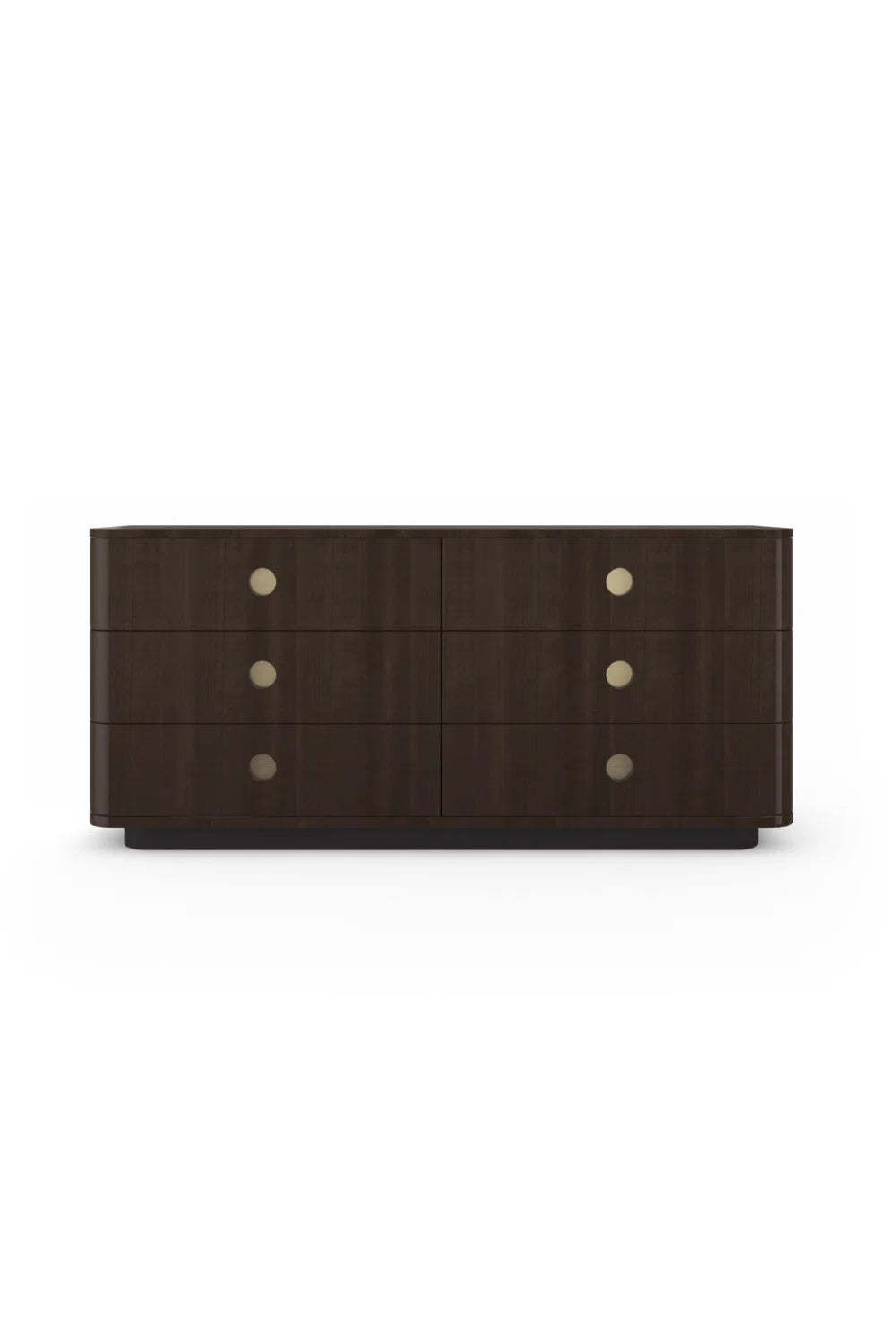 Luxury Modern Dark Brown 6 Drawer Dresser European Style for Villa