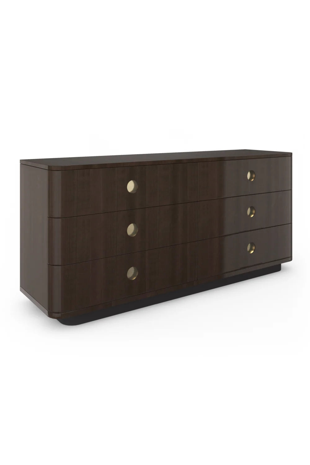Luxury Modern Dark Brown 6 Drawer Dresser European Style for Villa